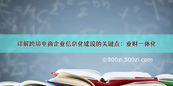 详解跨境电商企业信息化建设的关键点：业财一体化