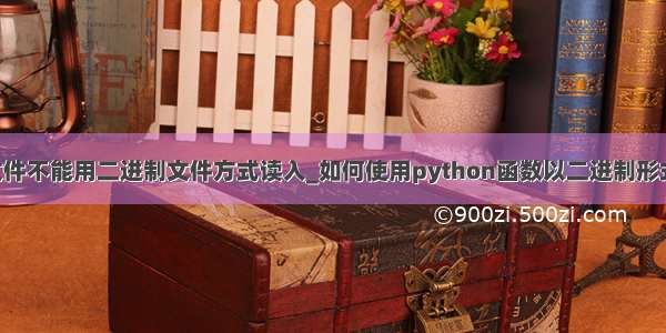 python文本文件不能用二进制文件方式读入_如何使用python函数以二进制形式读取文件？...