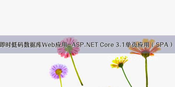 即时低码数据库Web应用-ASP.NET Core 3.1单页应用（SPA）