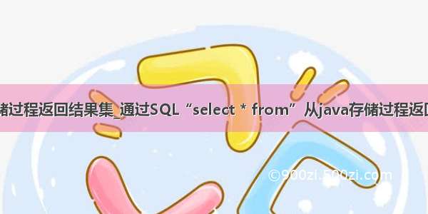 java 存储过程返回结果集_通过SQL“select * from”从java存储过程返回结果集