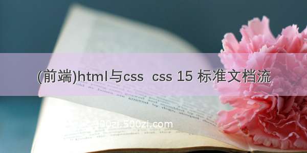 (前端)html与css  css 15 标准文档流