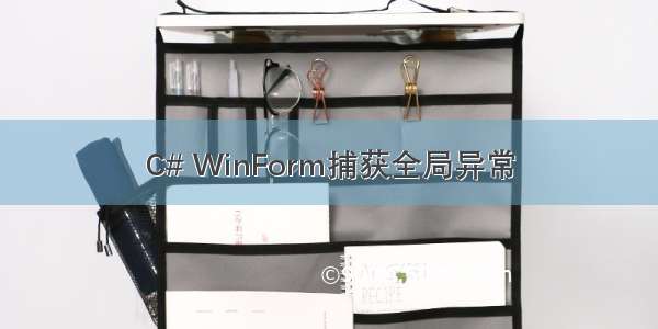 C# WinForm捕获全局异常