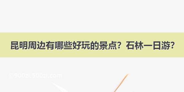 昆明周边有哪些好玩的景点？石林一日游？