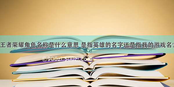 王者荣耀角色名称是什么意思 是指英雄的名字还是指我的游戏名？