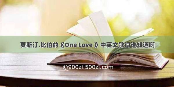 贾斯汀.比伯的《One Love 》中英文歌词谁知道啊