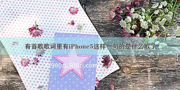 有首歌歌词里有iPhone5这样一句的是什么歌了