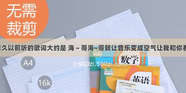 这首歌我很久以前听的歌词大约是 海～哥海~哥就让音乐变成空气让我和你看因哟。。。