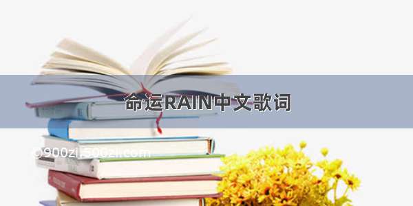 命运RAIN中文歌词