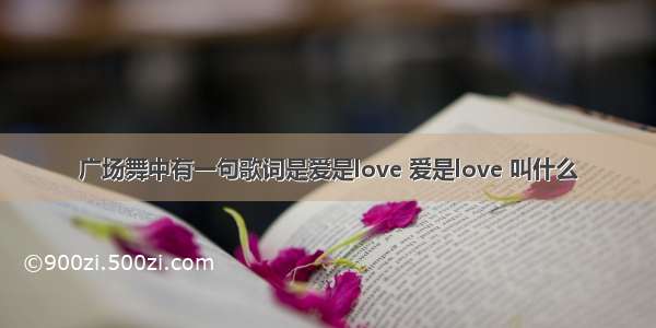 广场舞中有一句歌词是爱是love 爱是love 叫什么