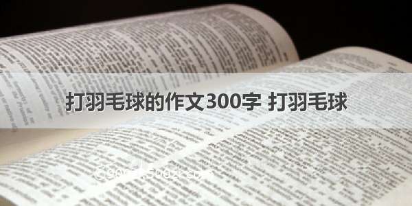 打羽毛球的作文300字 打羽毛球