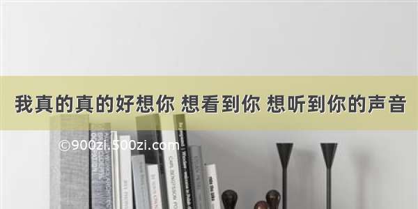 我真的真的好想你 想看到你 想听到你的声音