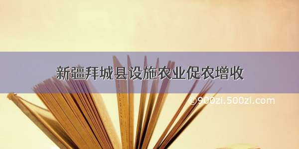 新疆拜城县设施农业促农增收