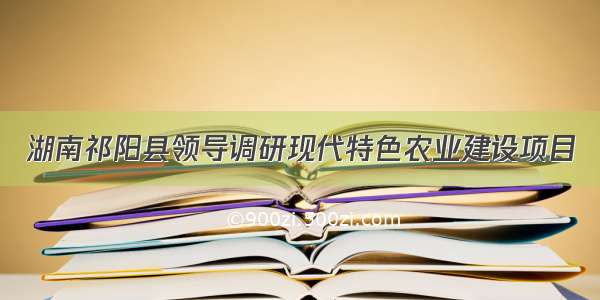 湖南祁阳县领导调研现代特色农业建设项目