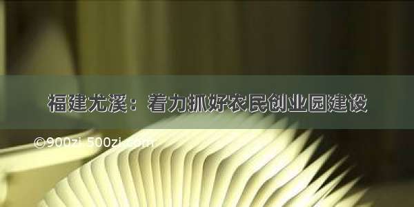 福建尤溪：着力抓好农民创业园建设