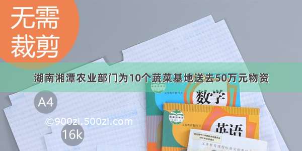 湖南湘潭农业部门为10个蔬菜基地送去50万元物资