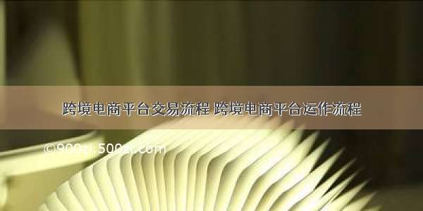 跨境电商平台交易流程 跨境电商平台运作流程