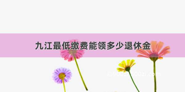 九江最低缴费能领多少退休金