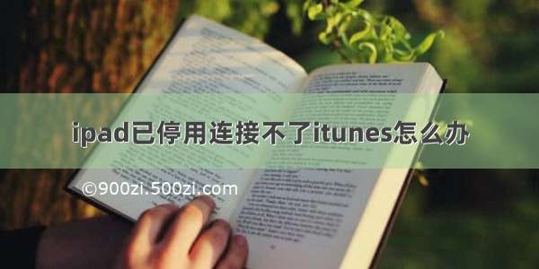 ipad已停用连接不了itunes怎么办