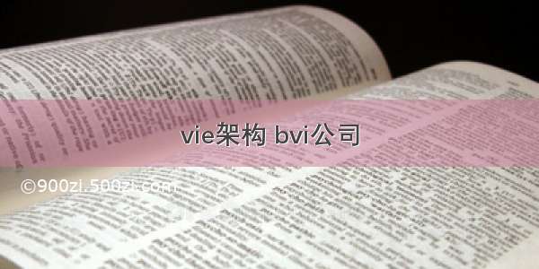 vie架构 bvi公司