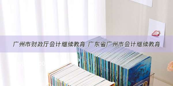 广州市财政厅会计继续教育 广东省广州市会计继续教育