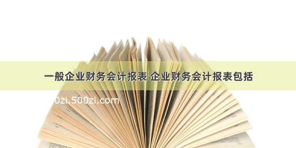 一般企业财务会计报表 企业财务会计报表包括