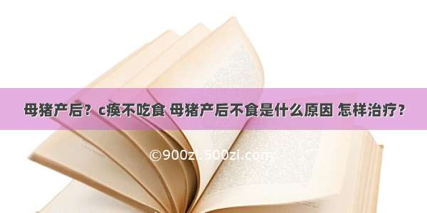 母猪产后？c痪不吃食 母猪产后不食是什么原因 怎样治疗？