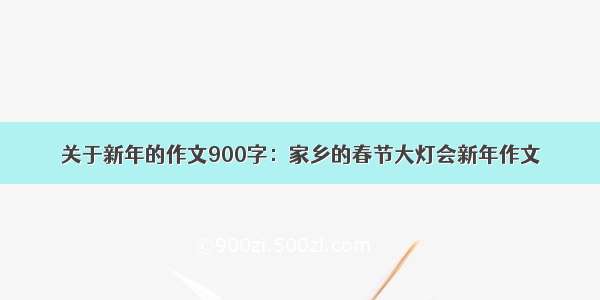 关于新年的作文900字：家乡的春节大灯会新年作文