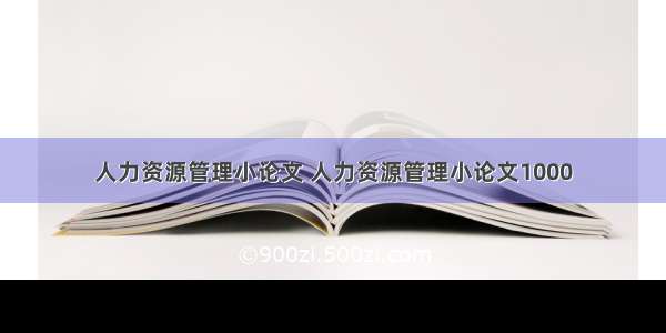 人力资源管理小论文 人力资源管理小论文1000