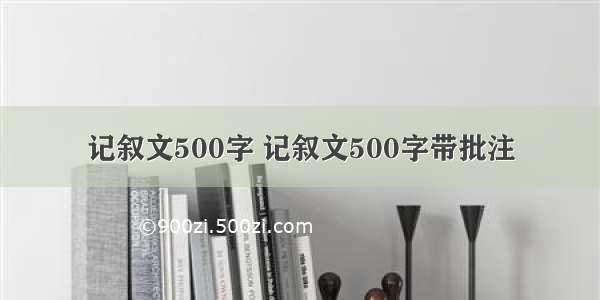 记叙文500字 记叙文500字带批注