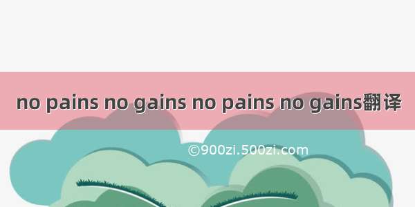 no pains no gains no pains no gains翻译