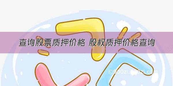 查询股票质押价格 股权质押价格查询