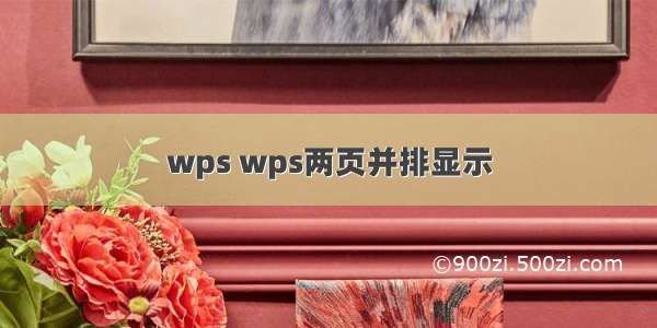 wps wps两页并排显示