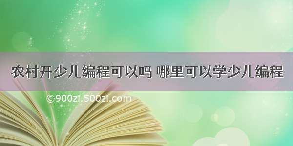 农村开少儿编程可以吗 哪里可以学少儿编程