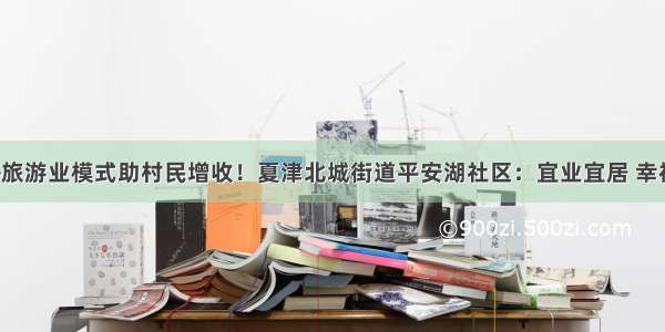 社区+旅游业模式助村民增收！夏津北城街道平安湖社区：宜业宜居 幸福满满