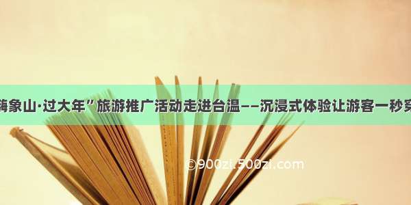 “嗨象山·过大年”旅游推广活动走进台温——沉浸式体验让游客一秒穿越