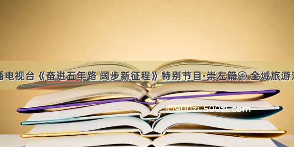 广西广播电视台《奋进五年路 阔步新征程》特别节目·崇左篇④ 全域旅游活力焕发