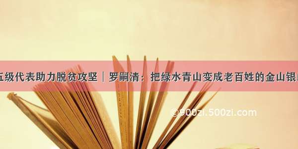 五级代表助力脱贫攻坚︱罗嗣清：把绿水青山变成老百姓的金山银山