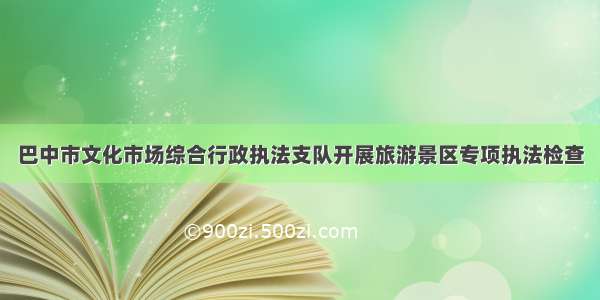 巴中市文化市场综合行政执法支队开展旅游景区专项执法检查