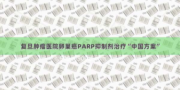 复旦肿瘤医院卵巢癌PARP抑制剂治疗“中国方案”