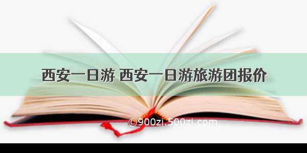 西安一日游 西安一日游旅游团报价