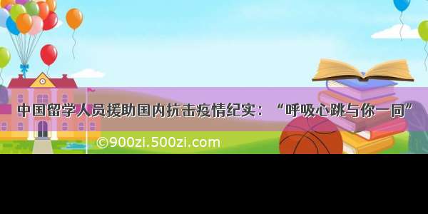 中国留学人员援助国内抗击疫情纪实：“呼吸心跳与你一同”