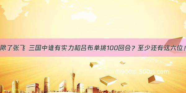 除了张飞 三国中谁有实力和吕布单挑100回合？至少还有这六位！