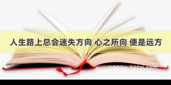 人生路上总会迷失方向 心之所向 便是远方