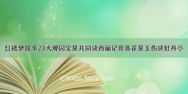 红楼梦故事23大观园宝黛共同读西厢记葬落花黛玉伤感牡丹亭