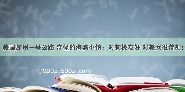 美国加州一号公路 奇怪的海滨小镇：对狗极友好 对美女很苛刻！