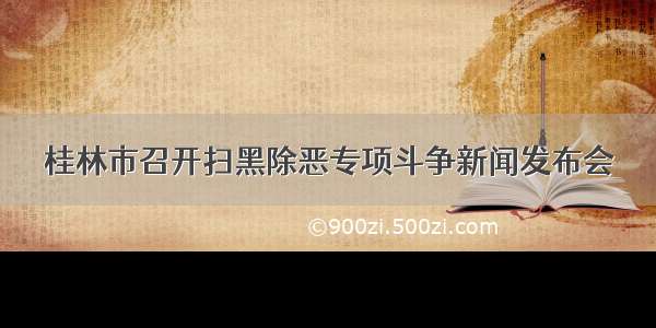 桂林市召开扫黑除恶专项斗争新闻发布会