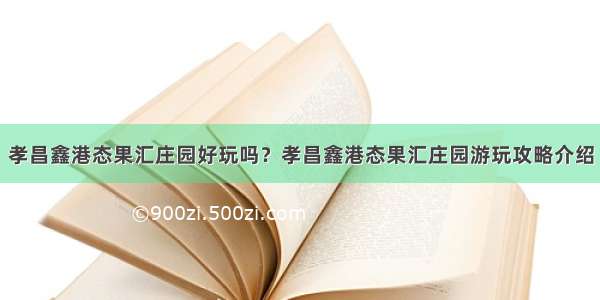 孝昌鑫港态果汇庄园好玩吗？孝昌鑫港态果汇庄园游玩攻略介绍