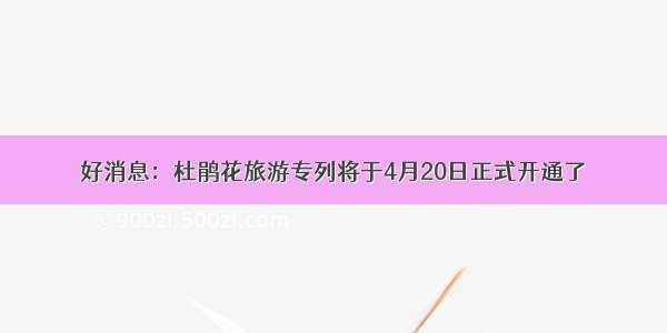 好消息：杜鹃花旅游专列将于4月20日正式开通了