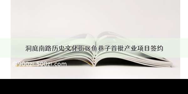 洞庭南路历史文化街区鱼巷子首批产业项目签约