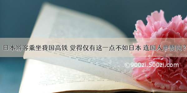 日本游客乘坐我国高铁 觉得仅有这一点不如日本 连国人也赞同？